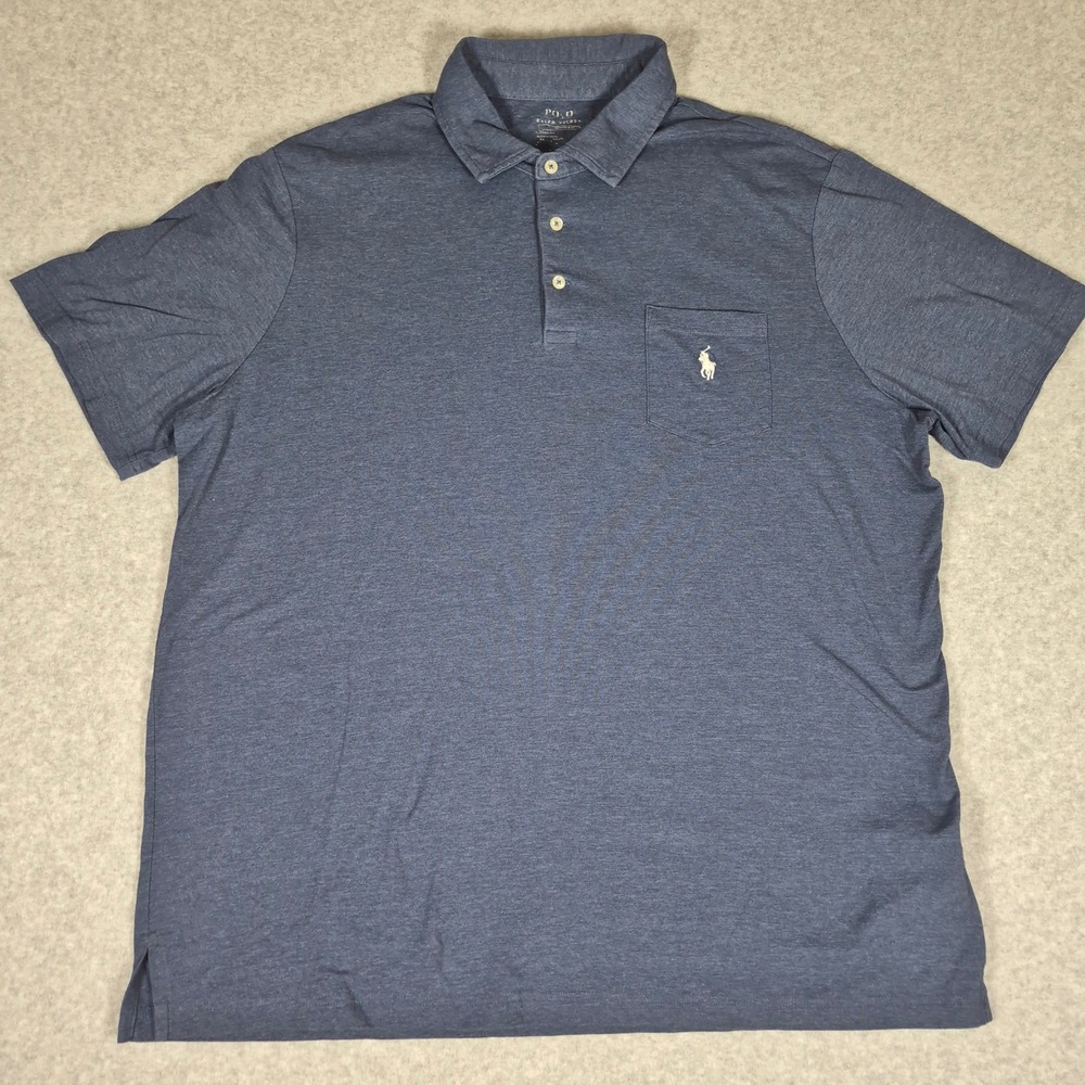 Polo Ralph Lauren Performance Polo Mens XL Blue Short Sleeve Pocket Classic Fit